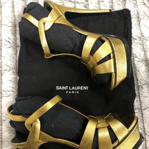 Tribute Saint Laurent Gold High Heels